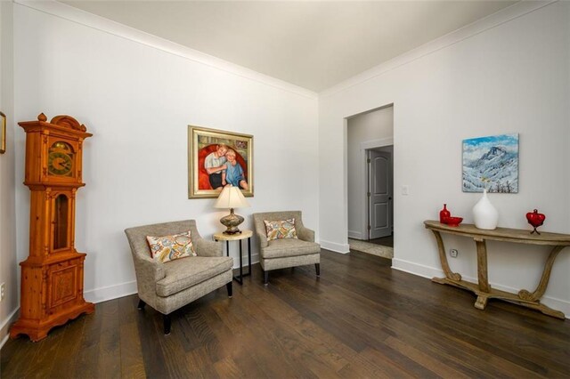 400 Fox Valley Dr, Monroe, GA 30656 - sitting room featuring wood finished floors, baseboards, and ornamental molding