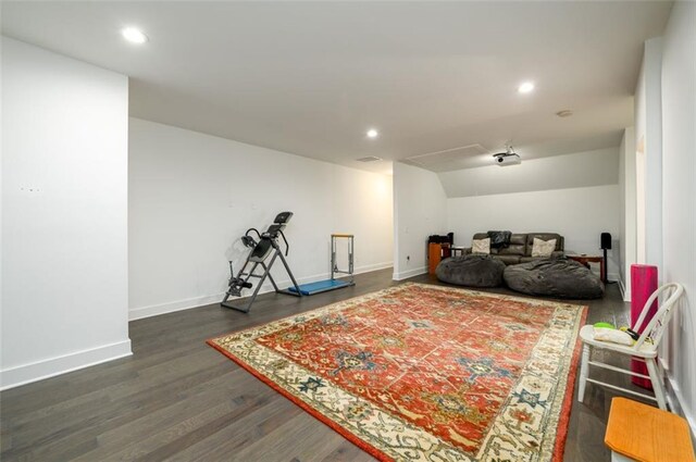 400 Fox Valley Dr, Monroe, GA 30656 - interior space featuring dark wood-style flooring, recessed lighting, and baseboards
