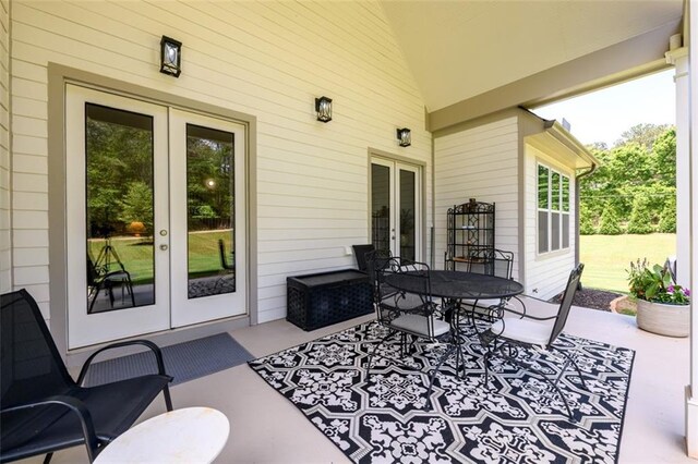 400 Fox Valley Dr, Monroe, GA 30656 - view of patio / terrace featuring french doors and outdoor dining area