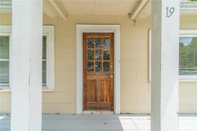 view of doorway to property