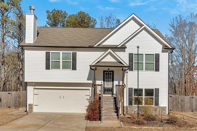 view of front of home featuring a garage