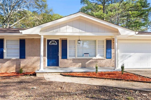 ranch-style house featuring a garage