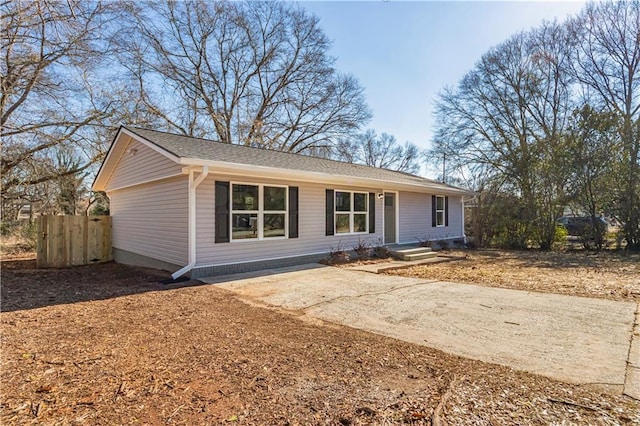 view of ranch-style home