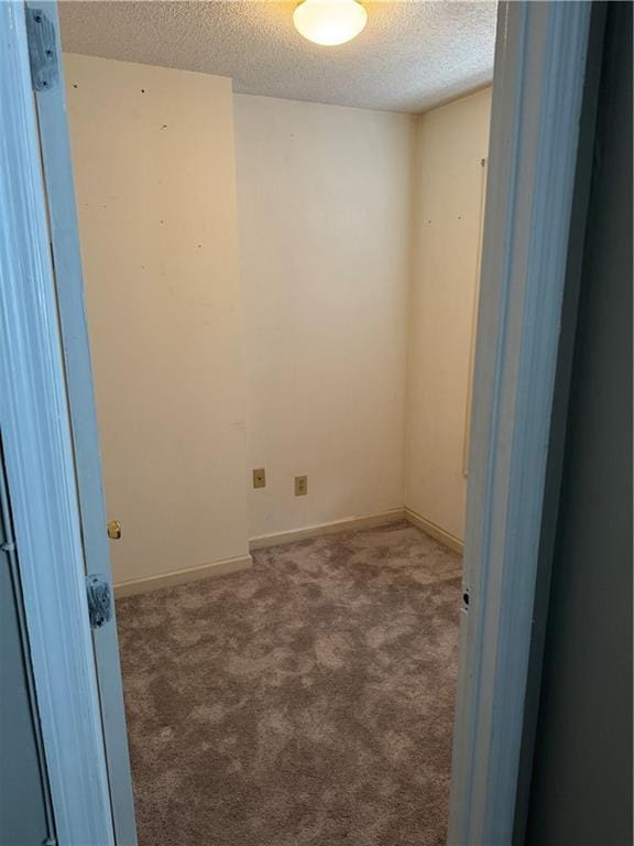 spare room featuring carpet and a textured ceiling