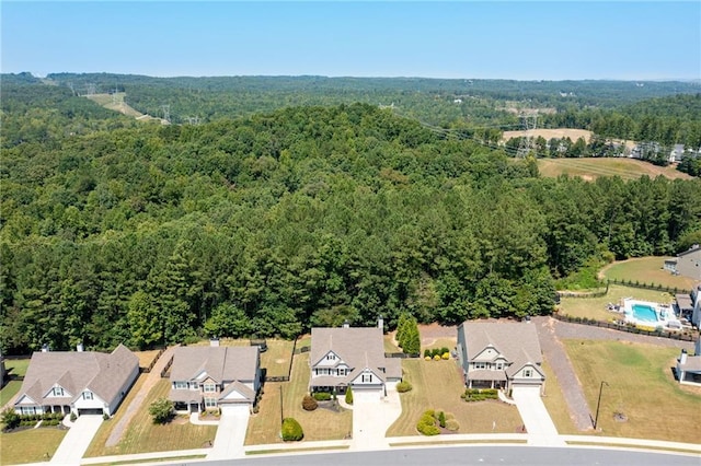 176 Red Wood Dr, Dallas, GA 30132 - bird's eye view featuring a wooded view