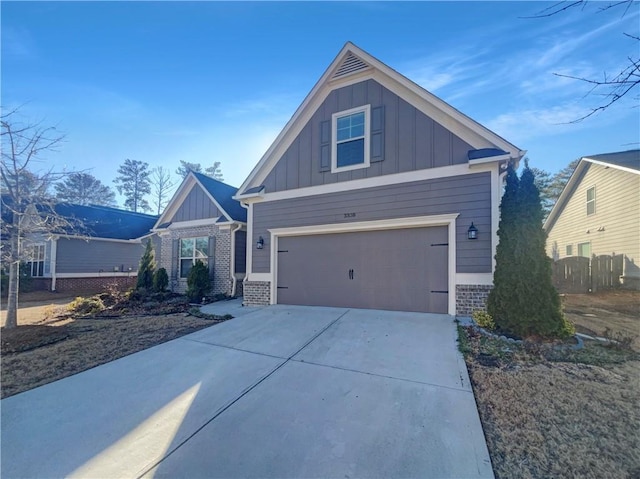 craftsman house with a garage