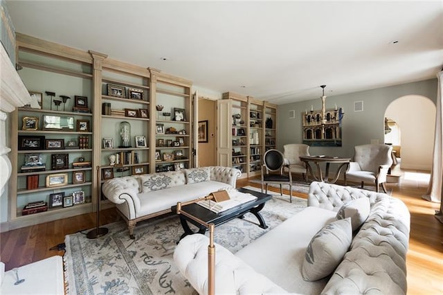 living room featuring hardwood / wood-style flooring