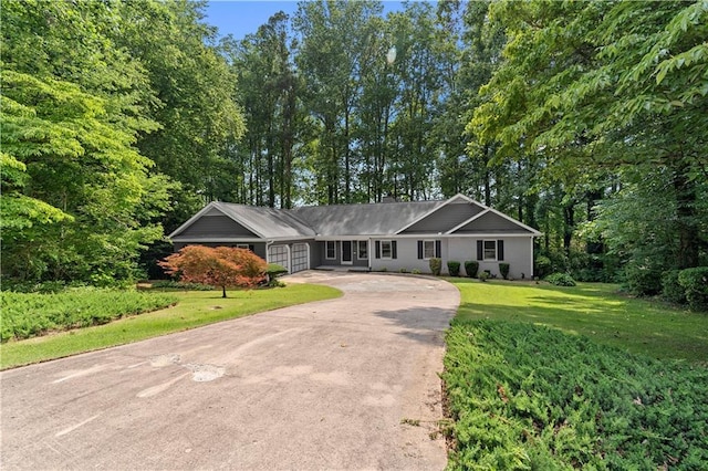 2865 Bryant Ct, Cumming, GA 30040 - single story home featuring concrete driveway, a front lawn, a garage, and a chimney