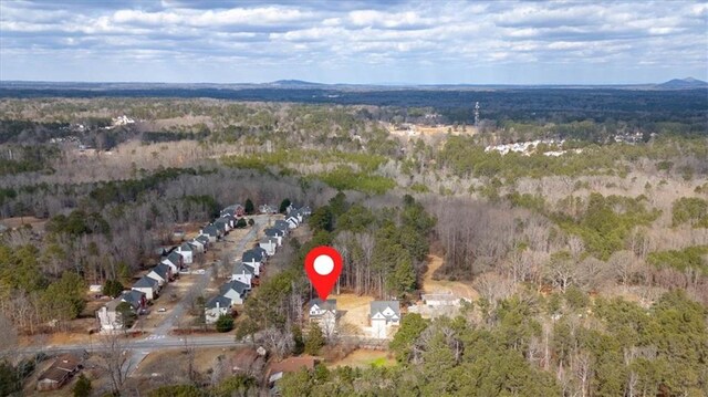 drone / aerial view featuring a mountain view