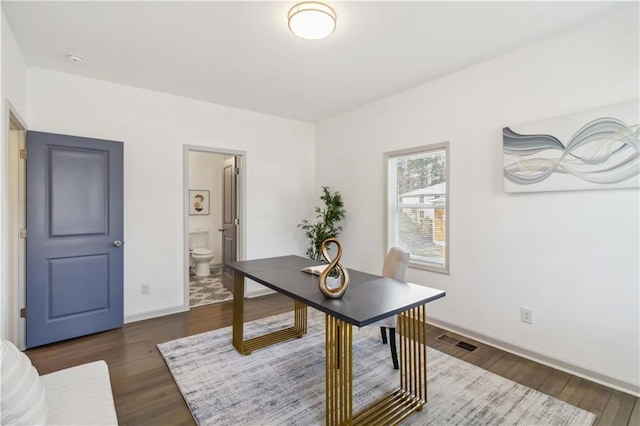 2206 Loring Ct, Decatur, GA 30032 - office area with visible vents, dark wood-style floors, and baseboards