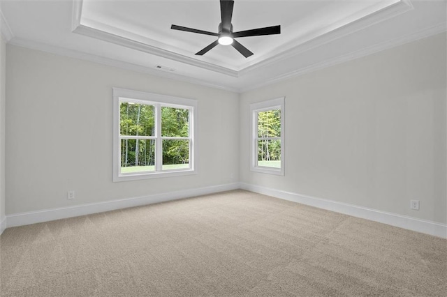 130 W Lake Blvd, Carrollton, GA 30116 - unfurnished room featuring a raised ceiling, ornamental molding, carpet flooring, baseboards, and ceiling fan