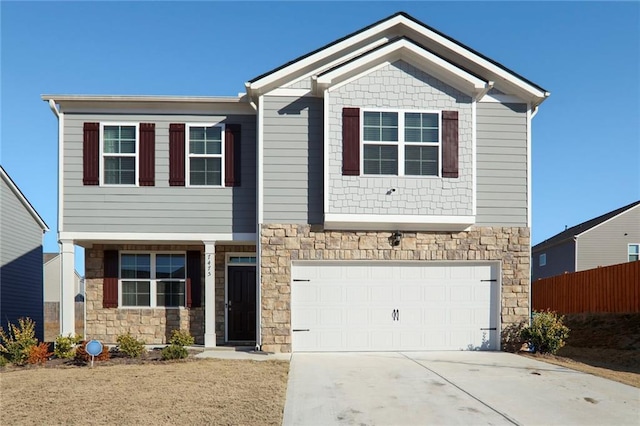 craftsman-style home with a garage