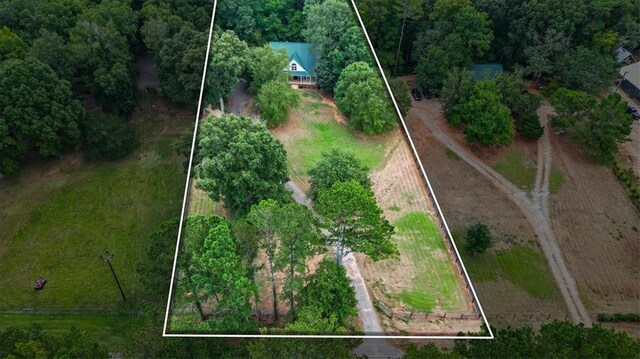 aerial view with a rural view