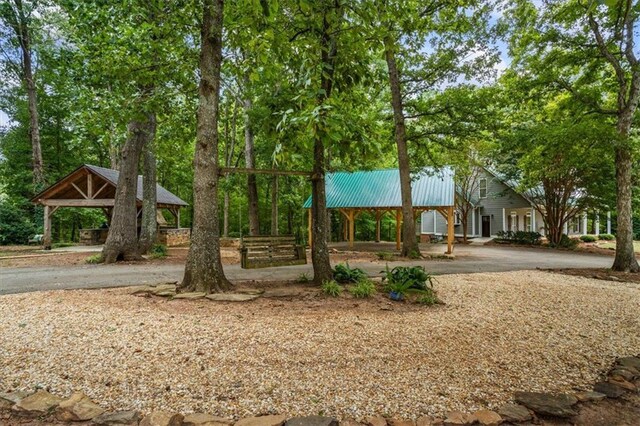 view of yard with a gazebo