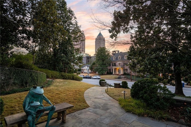 view of community with a lawn