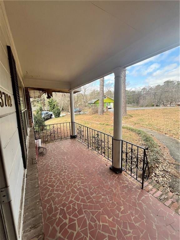 view of patio with a porch