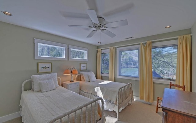 126 Jenkins Cir, Lakemont, GA 30552 - bedroom with carpet, recessed lighting, and a ceiling fan