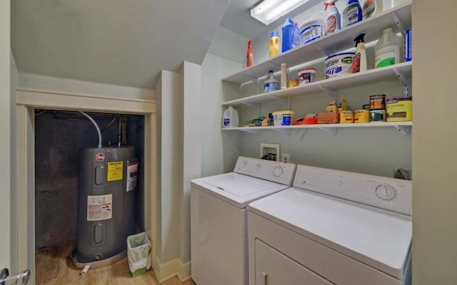 126 Jenkins Cir, Lakemont, GA 30552 - washroom with water heater, washing machine and dryer, and light wood finished floors