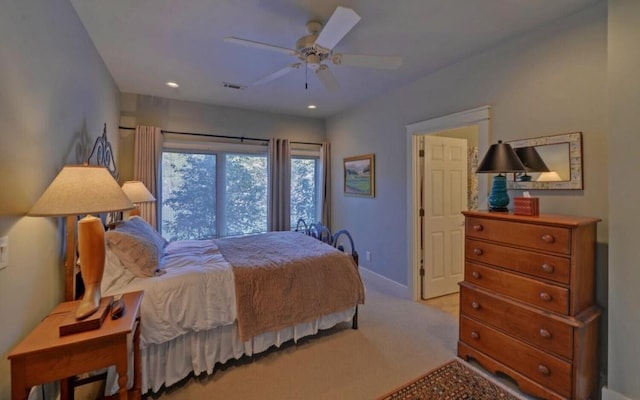 126 Jenkins Cir, Lakemont, GA 30552 - bedroom featuring carpet floors, recessed lighting, and ceiling fan
