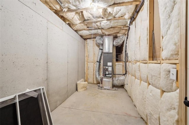 unfinished below grade area with heating unit