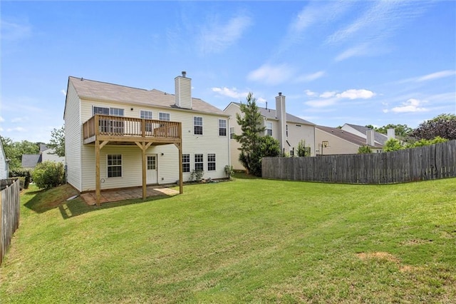 1910 Towne Park Dr, Mcdonough, GA 30252 - back of house featuring a deck and a chimney