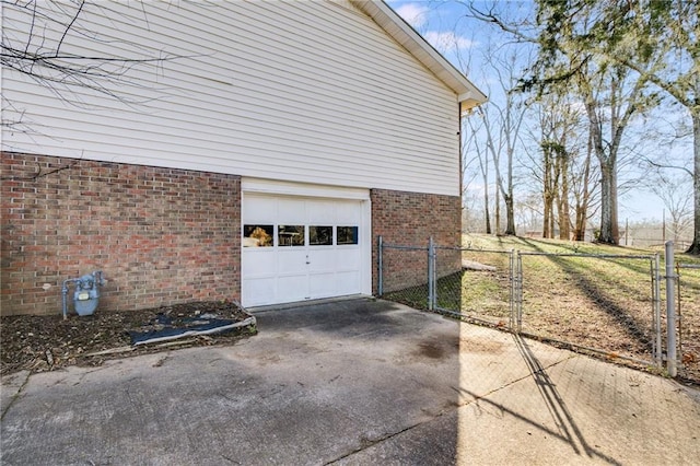 view of home's exterior with a garage