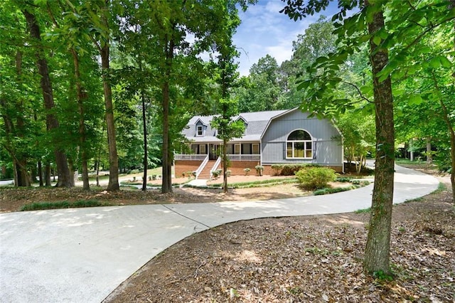 view of front of property with a porch