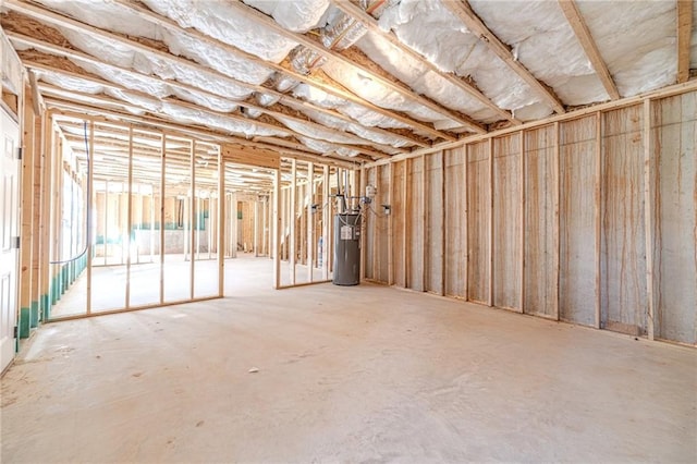 basement with water heater