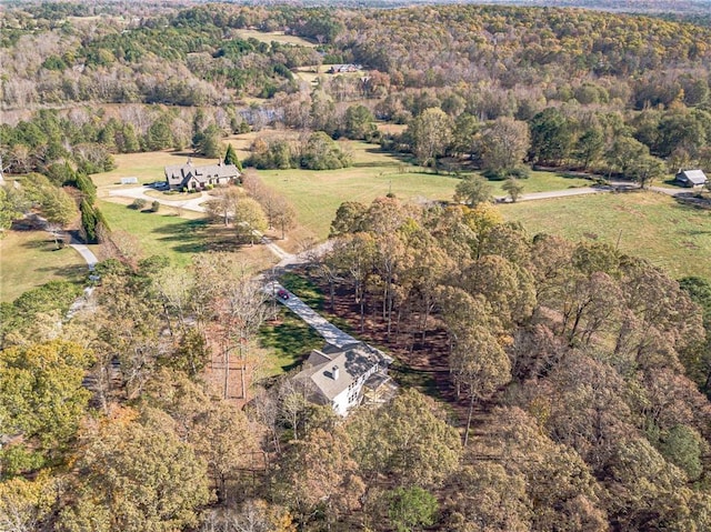 bird's eye view featuring a rural view