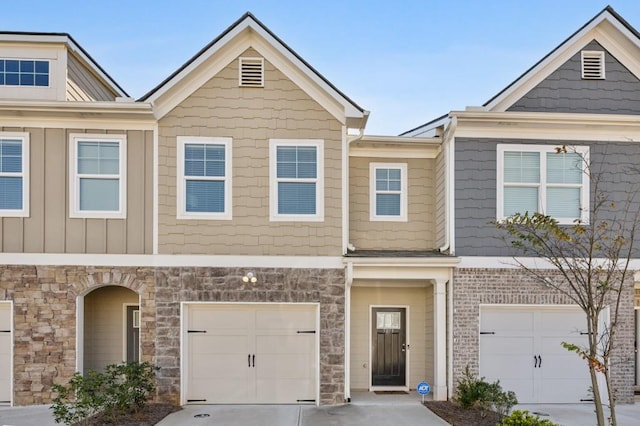 view of property with a garage