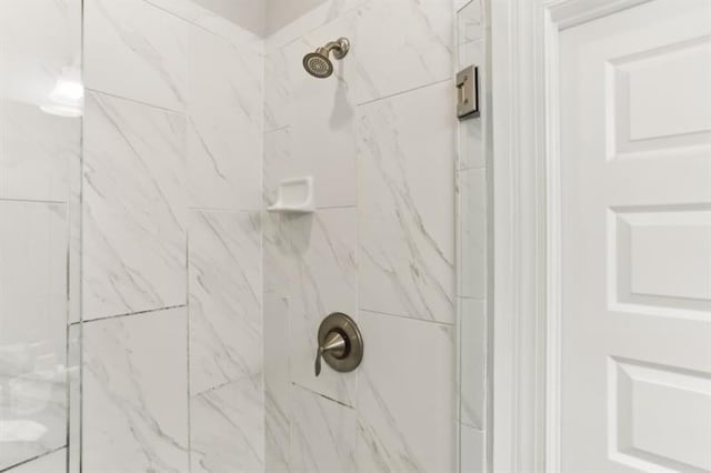 interior details with a marble finish shower