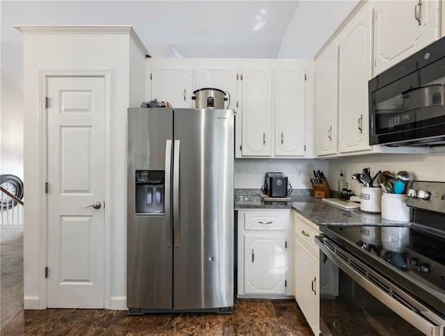 kitchen with white cabinets and stainless steel appliances