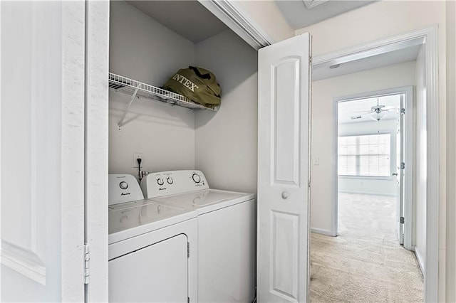 2555 Flat Shoals Rd Unit 2006, Atlanta, GA 30349 - laundry room with light carpet and separate washer and dryer