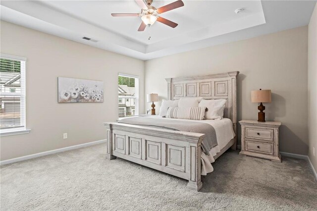 359 Crider Ct, Woodstock, GA 30188 - bedroom featuring a tray ceiling, light carpet, and baseboards