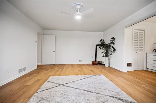 3332 Saint John Dr, East Point, GA 30344 - unfurnished room with a ceiling fan, light wood-type flooring, and baseboards