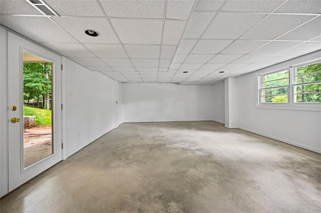 3332 Saint John Dr, East Point, GA 30344 - empty room with concrete floors and a drop ceiling