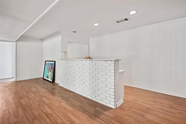 3332 Saint John Dr, East Point, GA 30344 - unfurnished living room with light wood-style flooring, recessed lighting, baseboards, and ornamental molding