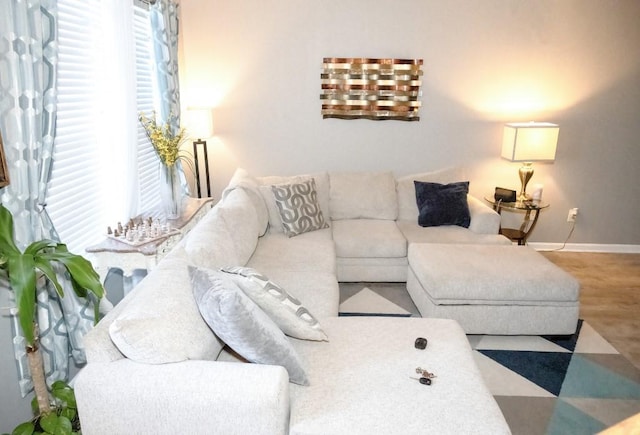 living room featuring hardwood / wood-style flooring