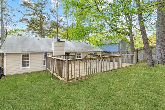 2199 Summertown Dr, Norcross, GA 30071 - back of house with a deck and a chimney