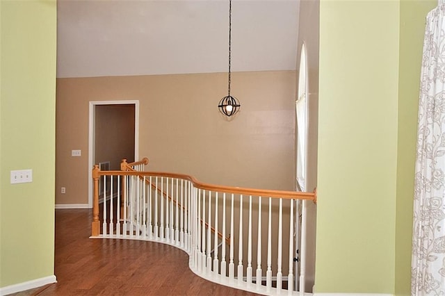 hall featuring wood-type flooring