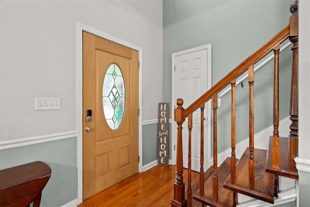 75 Mcpherson Ln, Bremen, GA 30110 - entrance foyer with wood finished floors and stairway