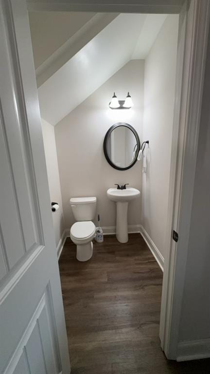 240 Sugar Maple Dr, Cornelia, GA 30531 - half bath with vaulted ceiling and wood finished floors