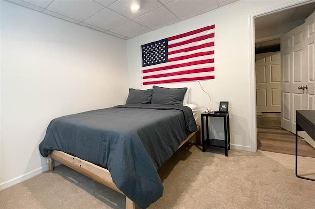 310 Hillpine Dr, Woodstock, GA 30189 - bedroom with carpet floors, baseboards, and a paneled ceiling
