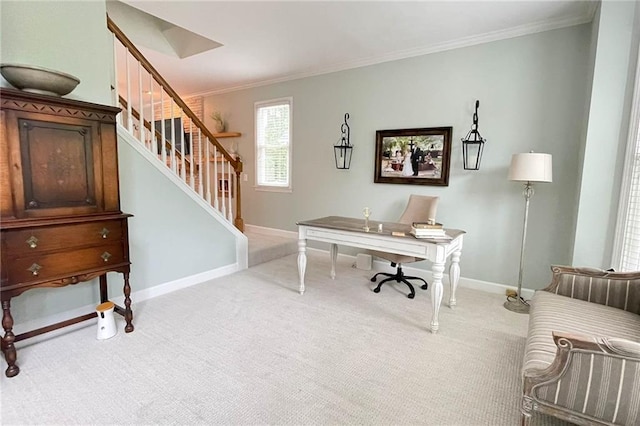 310 Hillpine Dr, Woodstock, GA 30189 - carpeted office space with crown molding and baseboards