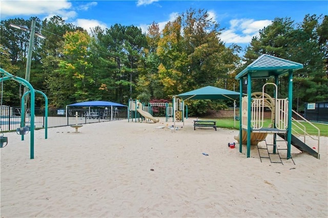 community playground with fence