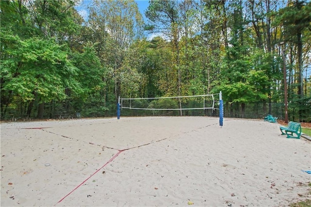 view of community featuring volleyball court