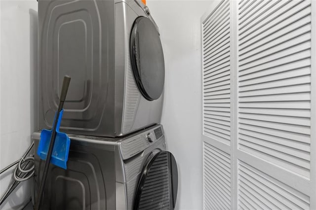 3626 Buford Hwy NE Unit C1, Brookhaven, GA 30329 - laundry room featuring stacked washer / dryer