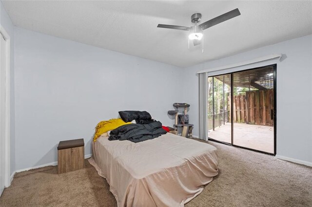 3626 Buford Hwy NE Unit C1, Brookhaven, GA 30329 - bedroom with access to outside, carpet, baseboards, and ceiling fan