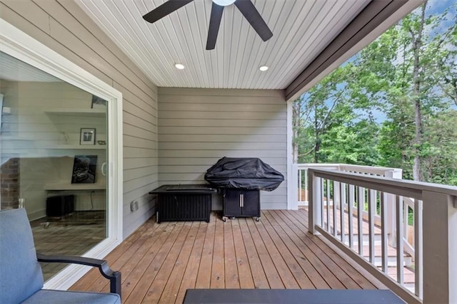 1021 Windsor Creek Dr, Madison, GA 30650 - wooden terrace with ceiling fan