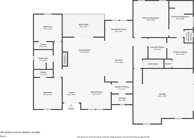 1021 Windsor Creek Dr, Madison, GA 30650 - view of home floor plan